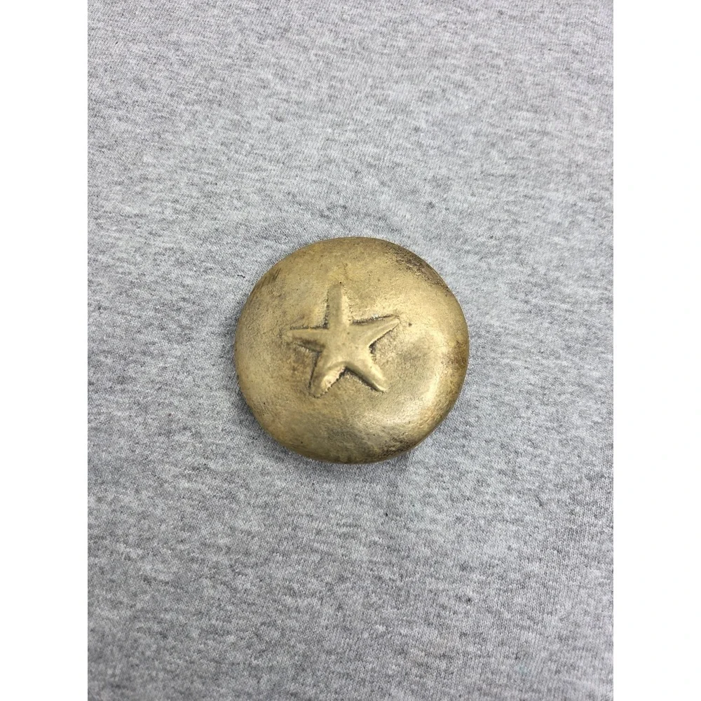 Handmade AnaCortes Hand Etched Signed Solid Brass Star Circle Belt Buckle